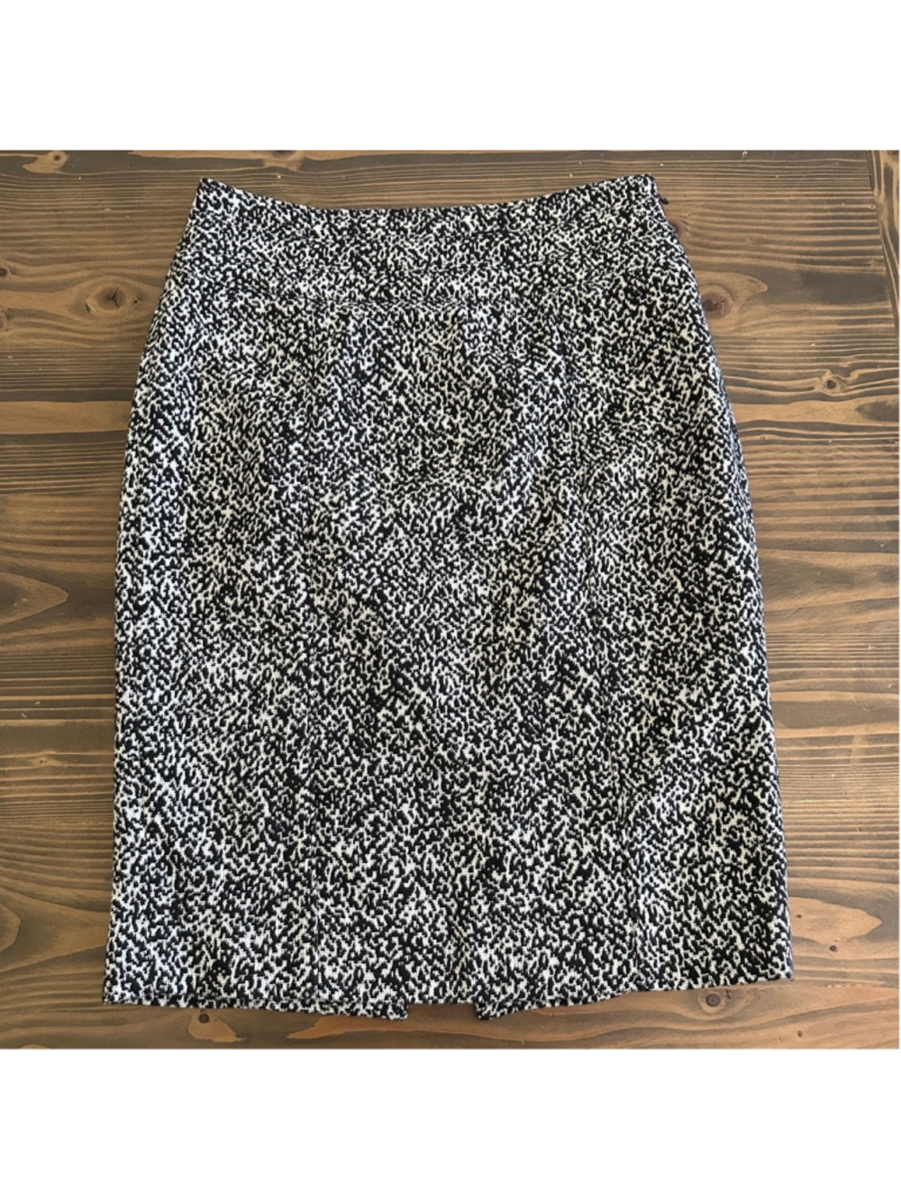 White House Black Market Wool Blend Pencil Skirt Womens 6 Black White